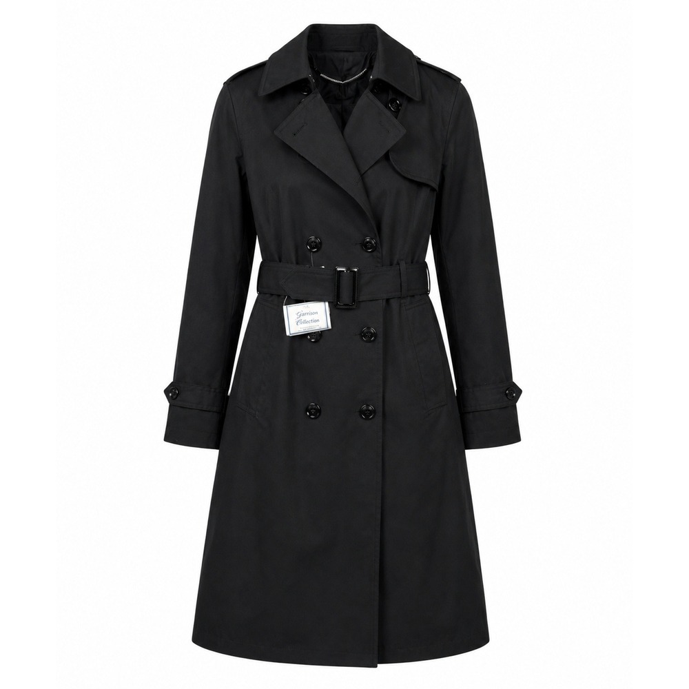 Defense Logistics Agency Garrison Collection Black All Weather Trench Coat 8 NWT